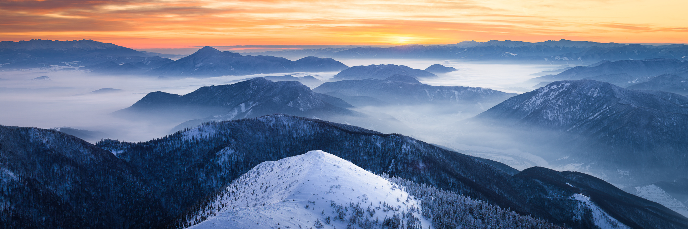 Svítání na Chlebu, Malá Fatra, leden 2012